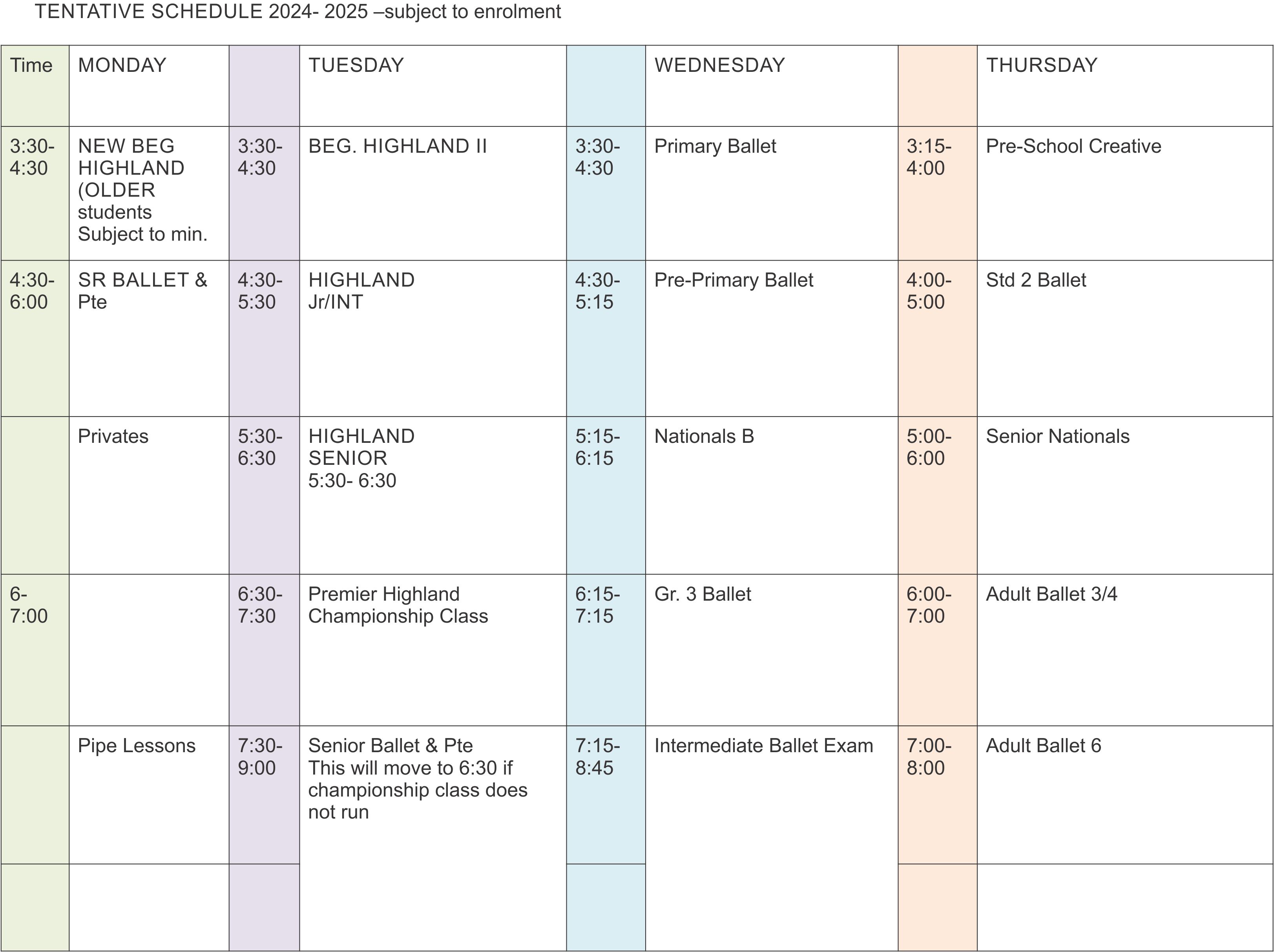 schedule 2425